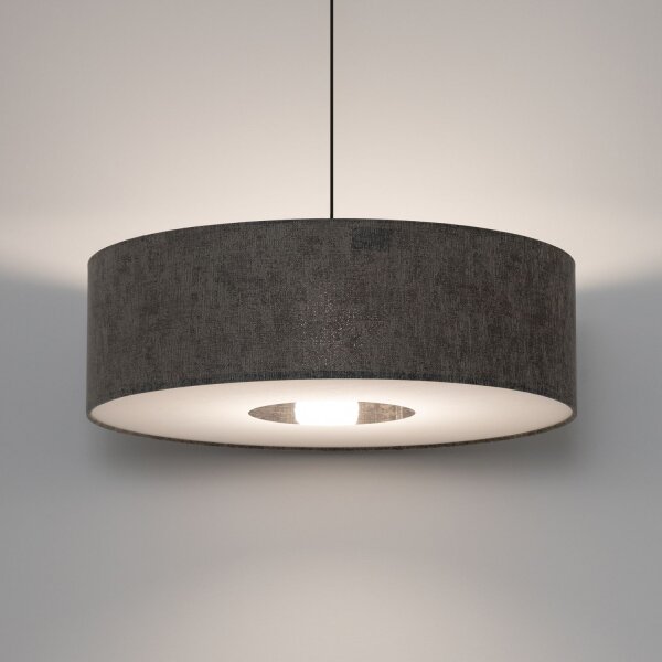 Hängelampe Stoff Umbra Grau E27 L:65 cm rund Modern