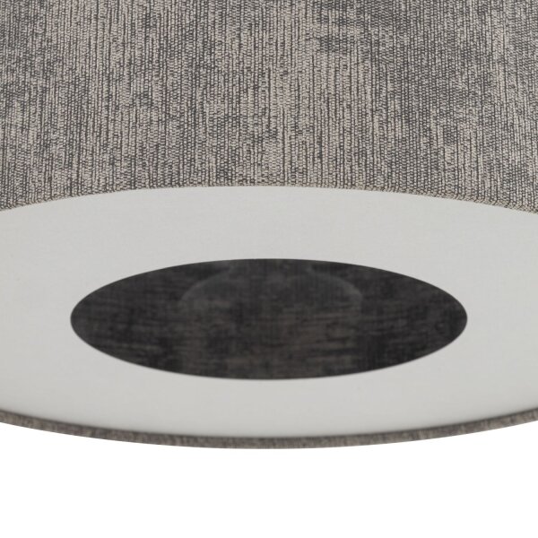 Hängelampe Stoff Umbra Grau E27 L:65 cm rund Modern
