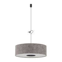 Hängelampe Stoff Umbra Grau E27 L:65 cm rund Modern