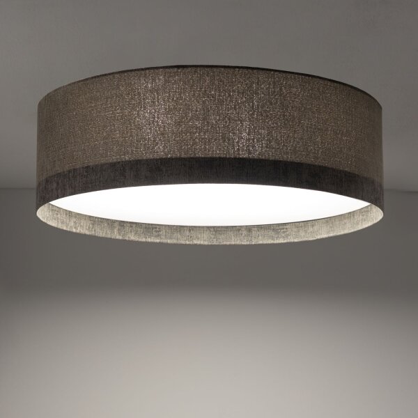 Deckenlampe Stoffschirm Grau E27 Ø65 cm Modern blendarm