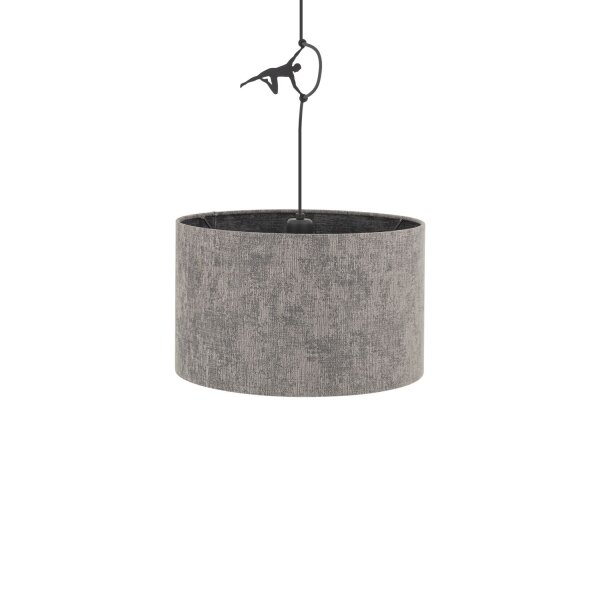 Hängelampe Stoffschirm Seidengrau E27 L:40 cm Modern
