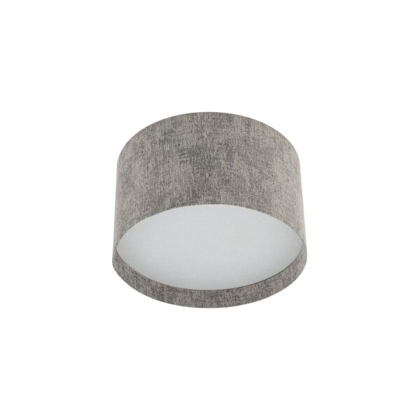 Deckenleuchte Stoffschirm Grau E27 B:35 cm Modern rund