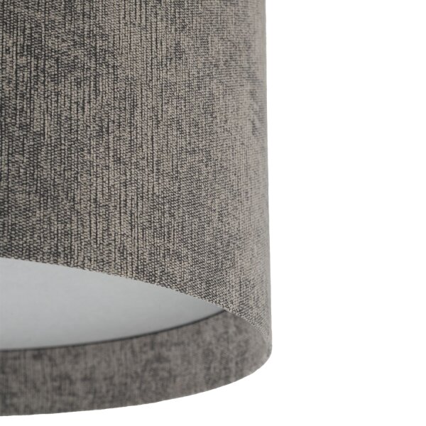 Deckenleuchte Stoffschirm Grau E27 B:35 cm Modern rund
