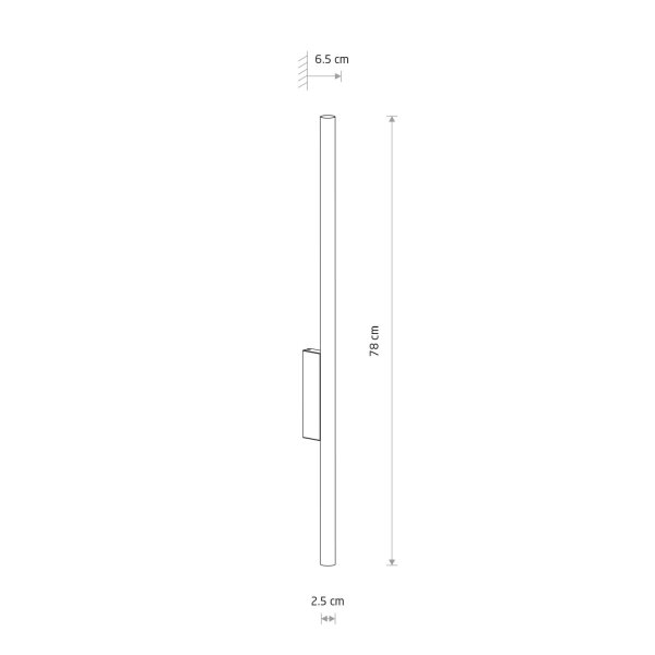 Wandlampe Stahl Weiß G9 H:78 cm indirekt Modern