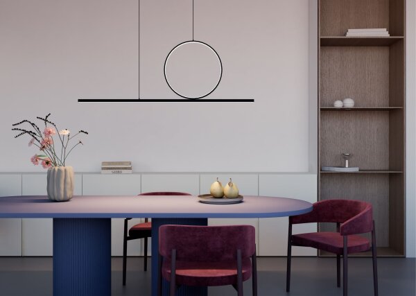 LED Pendelleuchte Schwarz 3000 K L:115 cm lang