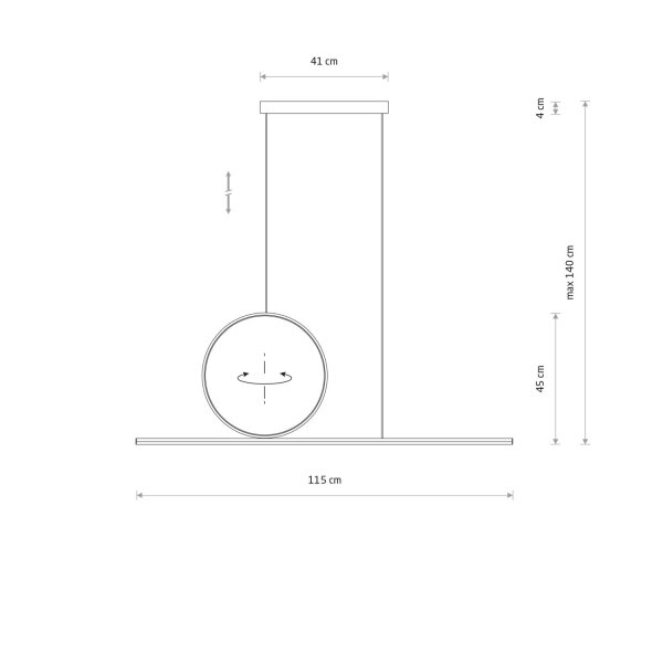 LED Hängelampe Weiß 3000 K L:115 cm Ring Modern