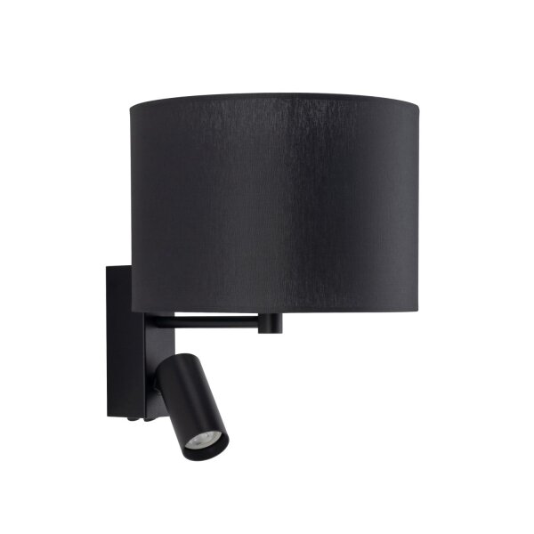 Wandlampe Schwarz Stoff E27 GU10 Schalter flexibel