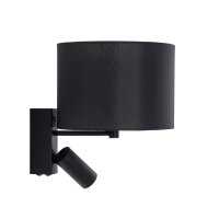 Wandlampe Schwarz Stoff E27 GU10 Schalter flexibel
