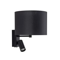 Wandlampe Schwarz Stoff E27 GU10 Schalter flexibel