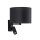 Wandlampe Schwarz Stoff E27 GU10 Schalter flexibel