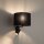 Wandlampe Schwarz Stoff E27 GU10 Schalter flexibel
