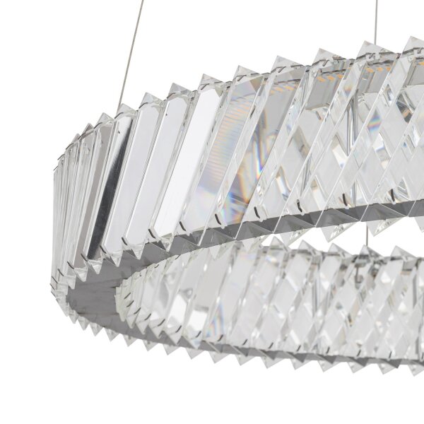 LED Pendelleuchte Nickel 3000 K L:60 cm Acryl Kristall
