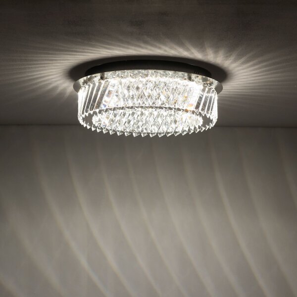 LED Deckenleuchte Nickel 3000 K rund B:43 cm Modern