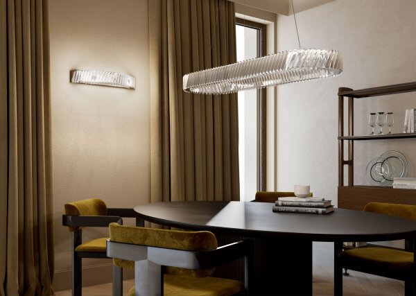 LED Wandlampe Nickel 3000 K B:59 cm Acryl Kristall