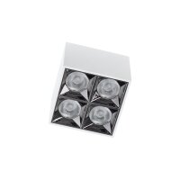 LED Deckenleuchte Wei&szlig; Schwarz 3000 K B:8 cm eckig