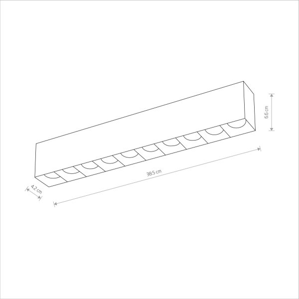 LED Deckenleuchte Weiß Schwarz 3000 K L:38,5 cm lang