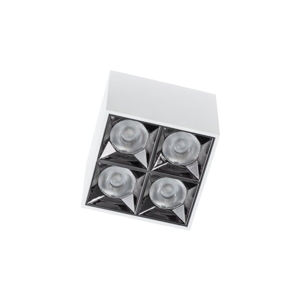 LED Deckenlampe Weiß Schwarz Alu 4000 K eckig B:8 cm