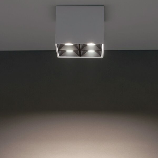 LED Deckenlampe Weiß Schwarz Alu 4000 K eckig B:8 cm