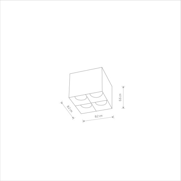 LED Deckenlampe Weiß Schwarz Alu 4000 K eckig B:8 cm