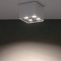 LED Deckenlampe Weiß Schwarz Alu 4000 K eckig B:8 cm