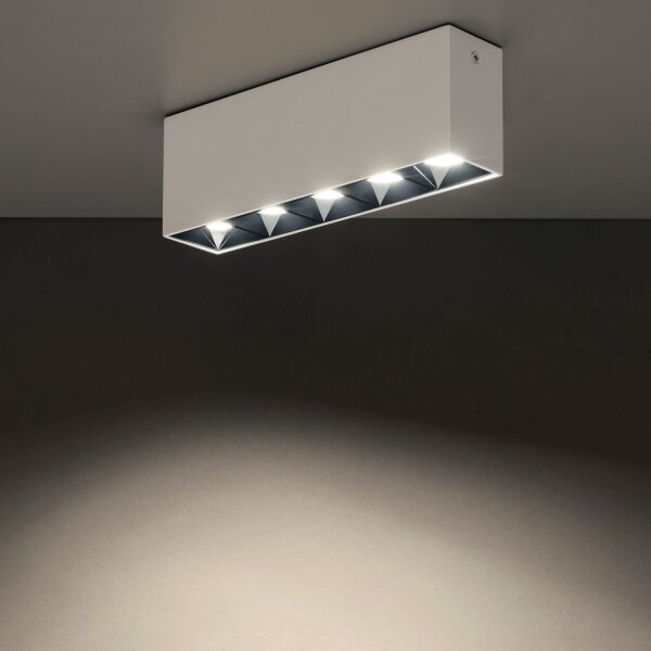 LED Deckenleuchte Weiß Schwarz 4000 K L:19 cm lang