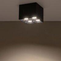 LED Deckenleuchte Schwarz Aluminium 3000 K eckig B:8 cm