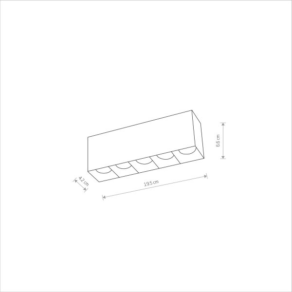 LED Deckenlampe Schwarz 3000 K L:19 cm lang Modern