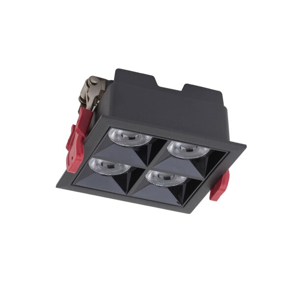 LED Einbaustrahler Schwarz 4000 K B:9 cm eckig Modern
