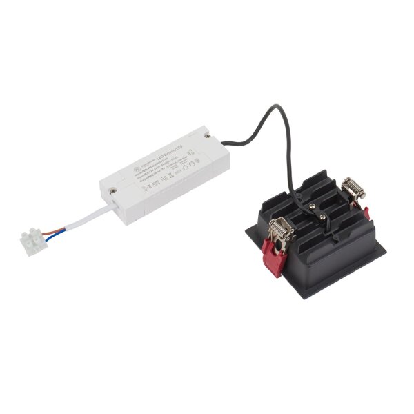 LED Einbaustrahler Schwarz 4000 K B:9 cm eckig Modern