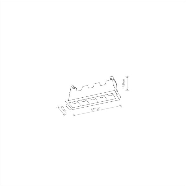 LED Einbauspot Weiß 3000 K rund L:14 cm lang Modern