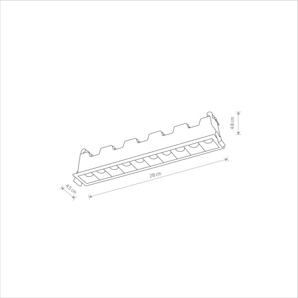 LED Einbaustrahler Weiß 4000 K L:28 cm länglich Modern