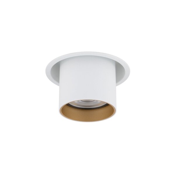 Einbaustrahler Weiß Gold Stahl GU10 B:8 cm rund Modern