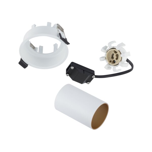 Einbaustrahler Weiß Gold Stahl GU10 B:8 cm rund Modern