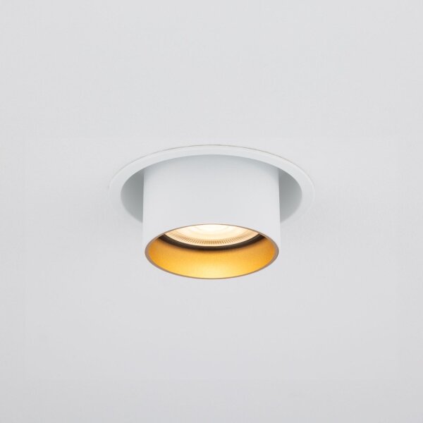 Einbaustrahler Weiß Gold Stahl GU10 B:8 cm rund Modern