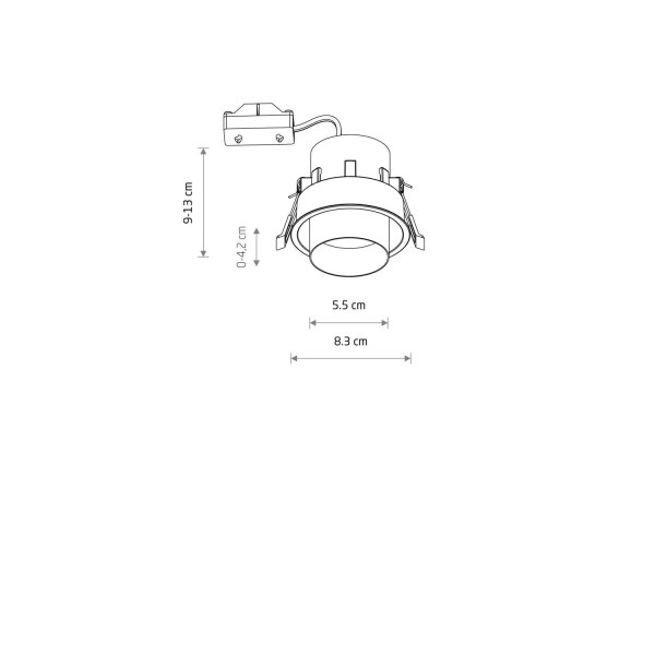 Einbaustrahler Weiß Gold Stahl GU10 B:8 cm rund Modern