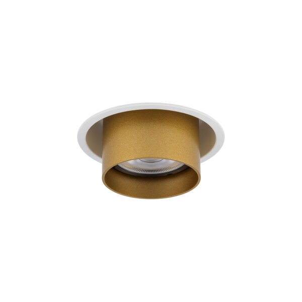 Einbauleuchte Weiß Gold Stahl GU10 B:8 cm verstellbar