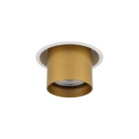 Einbauleuchte Weiß Gold Stahl GU10 B:8 cm verstellbar