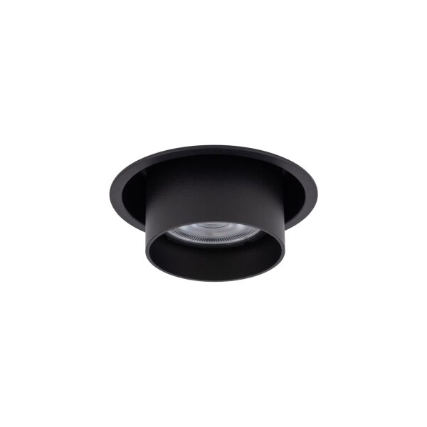 Einbauspot Schwarz Stahl GU10 B:8 cm verstellbar rund