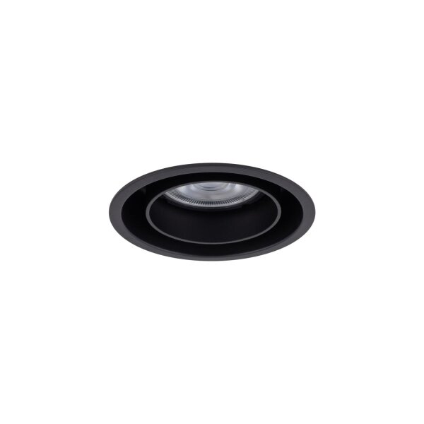 Einbauspot Schwarz Stahl GU10 B:8 cm verstellbar rund