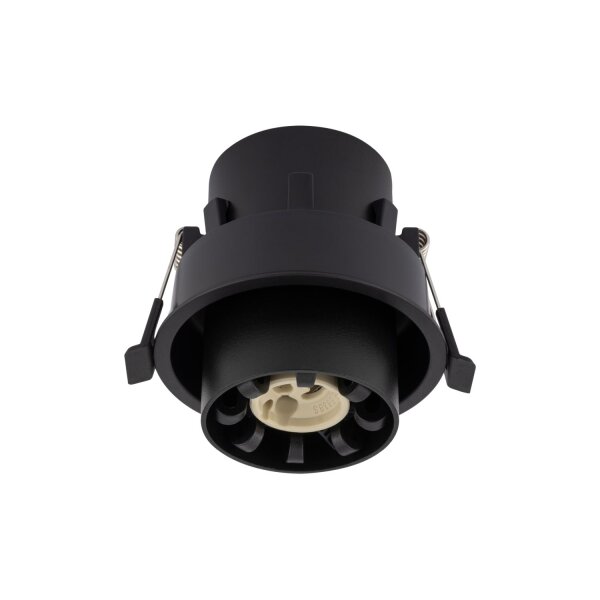 Einbauspot Schwarz Stahl GU10 B:8 cm verstellbar rund