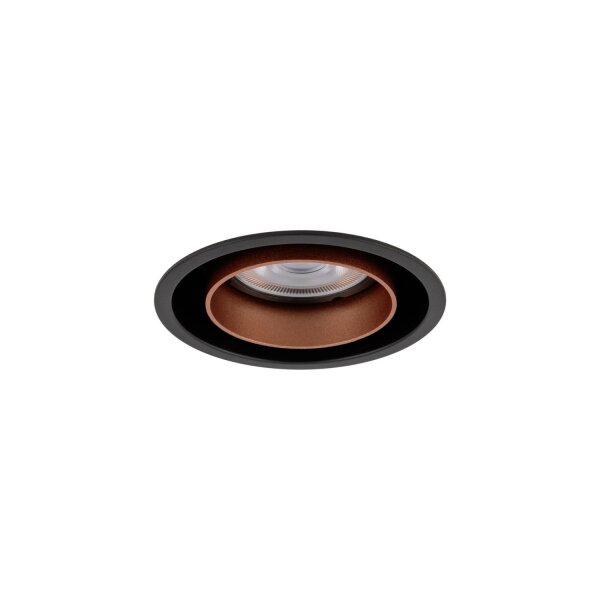 Einbauspot Kupfer Schwarz GU10 B:8 cm verstellbar rund