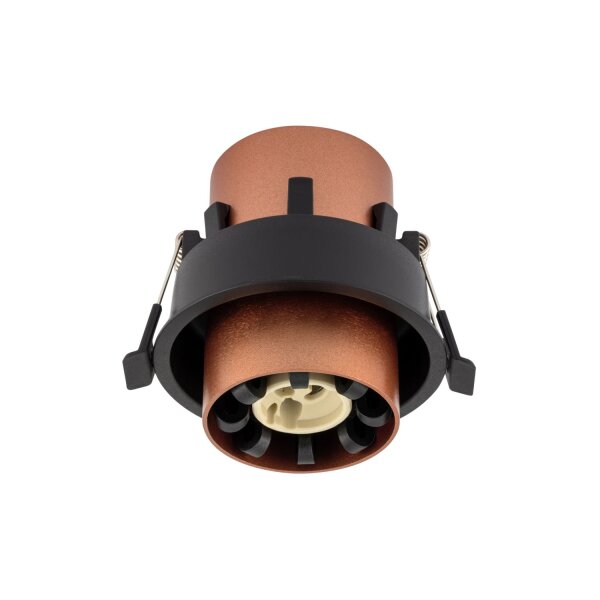 Einbauspot Kupfer Schwarz GU10 B:8 cm verstellbar rund