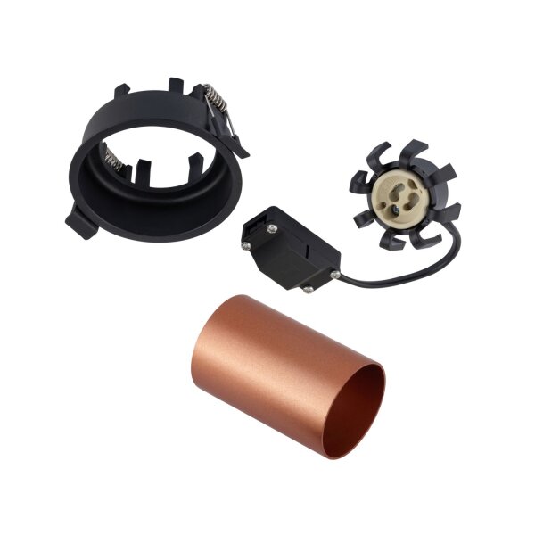 Einbauspot Kupfer Schwarz GU10 B:8 cm verstellbar rund