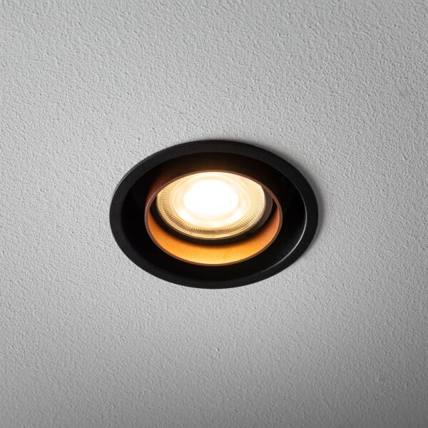 Einbauspot Kupfer Schwarz GU10 B:8 cm verstellbar rund