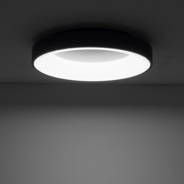 LED Deckenlampe Schwarz 4000 K blendarm rund B:48 cm