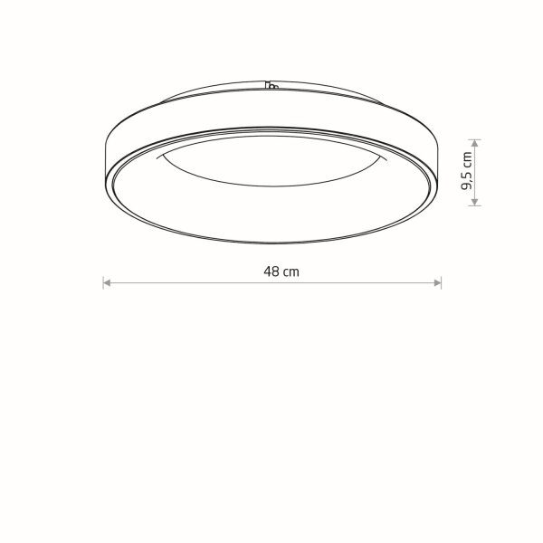 LED Deckenlampe Schwarz 4000 K blendarm rund B:48 cm