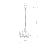 Kronleuchter Seidengrau Stahl E14 B:73 cm prunkvoll