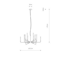 Kronleuchter XXL Schwarz Stahl E14 B:103 cm prunkvoll