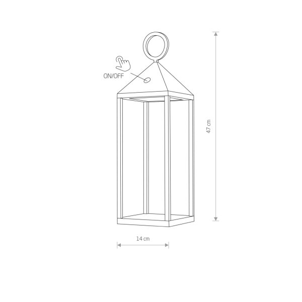 LED Akku Tischleuchte Graphit Touch dimmbar IP65 3000 K
