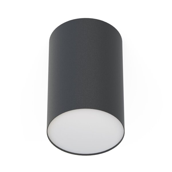 Aufbaustrahler Stahl Schwarz Modern E27 B:12 cm rund